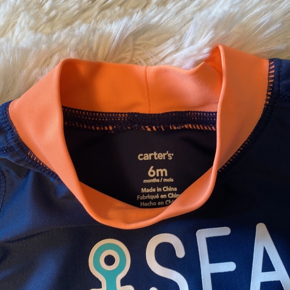 6 Month Carter’s Swim Set, Gap 0-3 Month Onesies Blue& Red Stripes, Gap 0-3 Camo - Picture 3 of 16